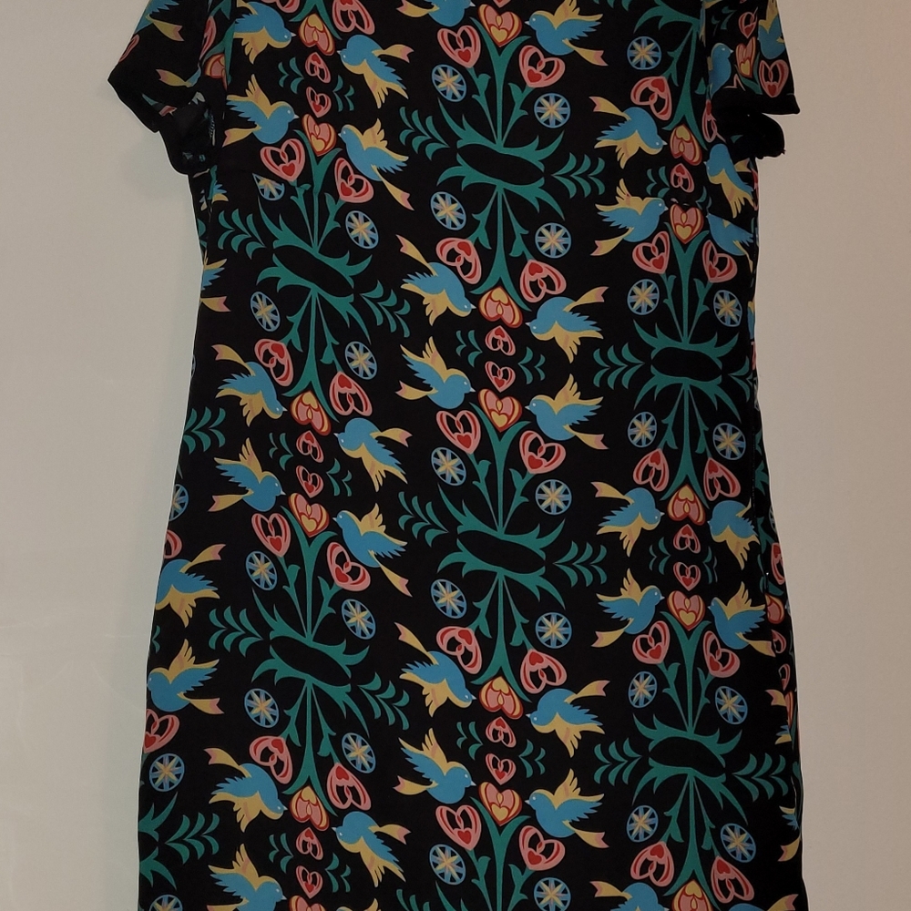 Sugarhill Dress Large Black with bird print
